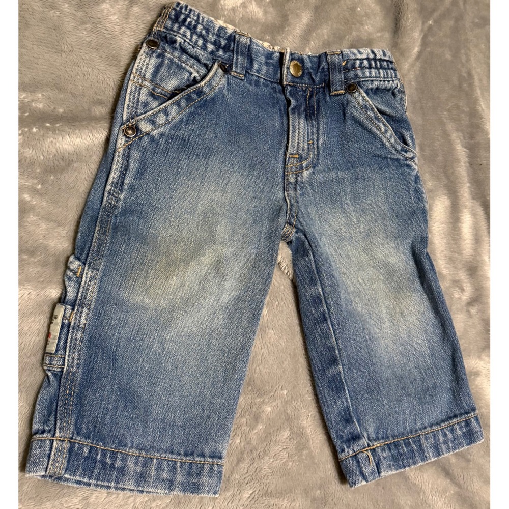 Levis Kids Carpenter Jeans Medium Wash Denim Elastic Waist Utility Pants